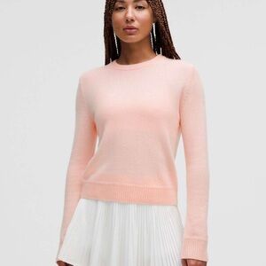 Lululemon Cashmere Slim-Fit Crewneck Sweater, Butter Pink